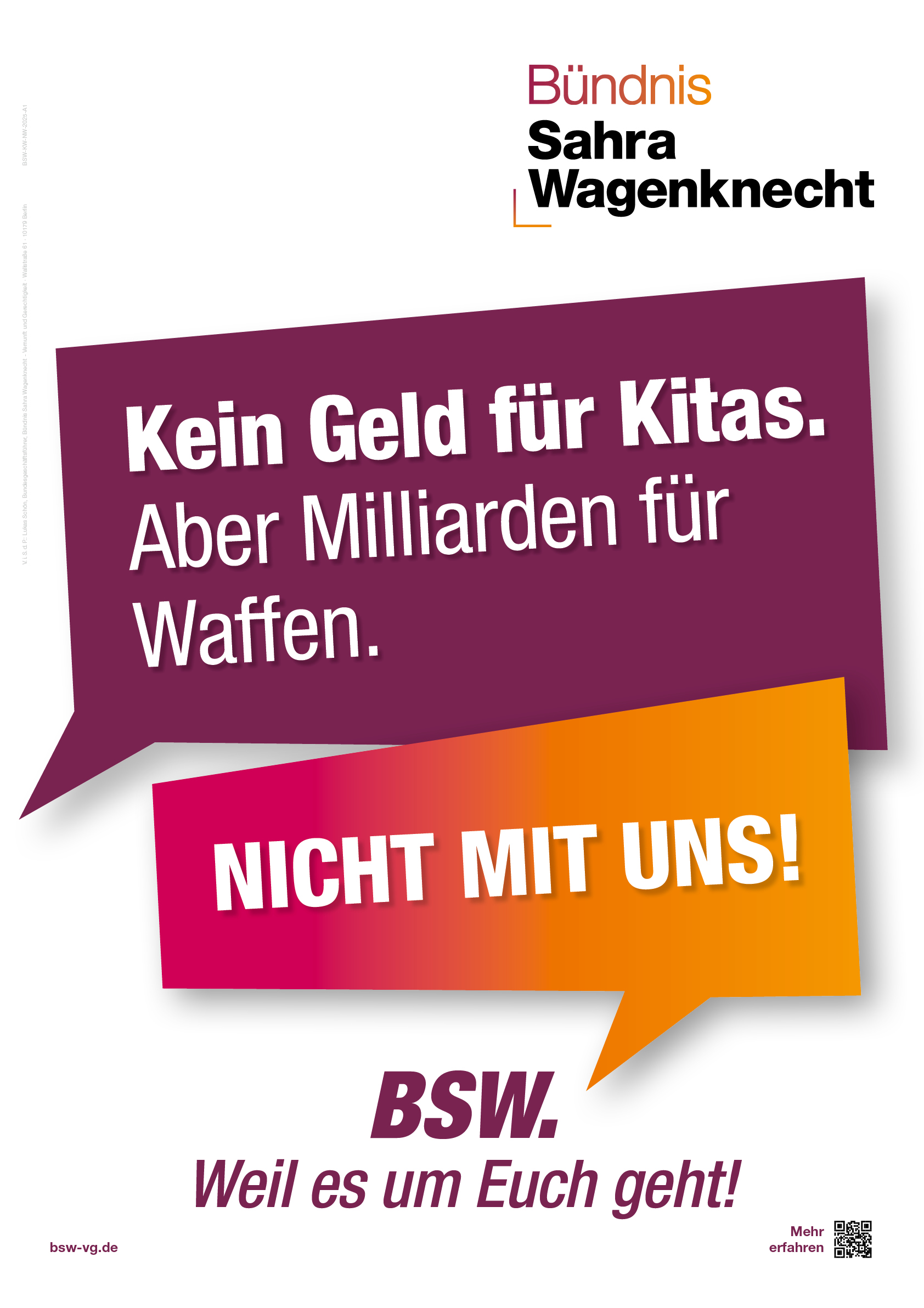 Plakat zum Thema kein Geld für Kitas