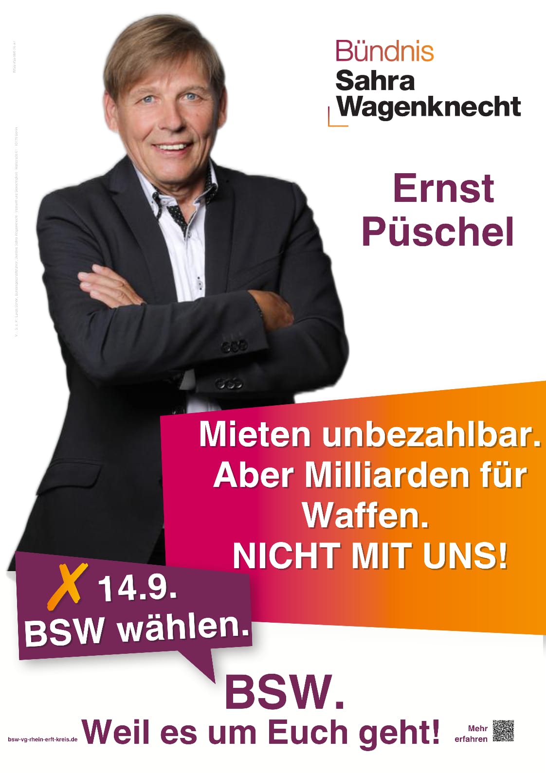 Ernst Josef Püschel, Listenplatz 3 BSW Hürth